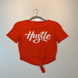 Orange Crop top Shirt